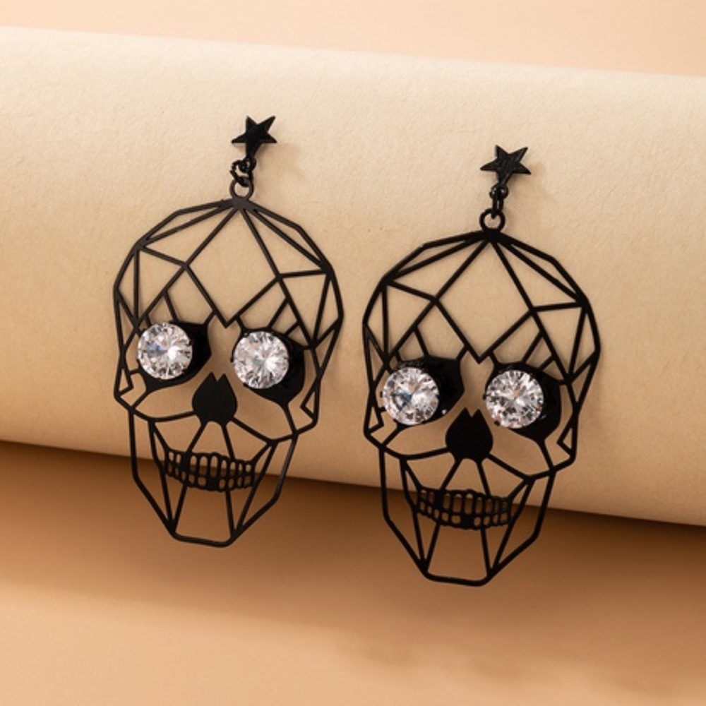 Rhinestone Skeleton Earrings